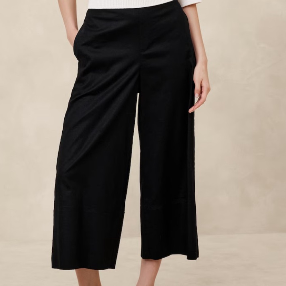 Banana Republic - LINEN-BLEND WIDE-LEG CROPPED PANT